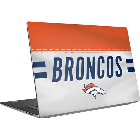 NFL Denver Broncos White Striped Dell XPS Skin