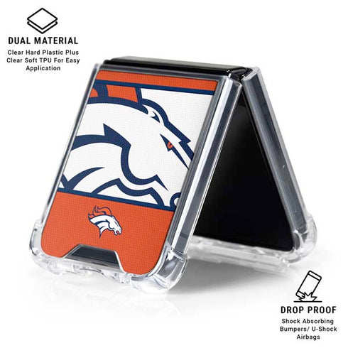 NFL Denver Broncos Zone Block Galaxy Z Flip6 Clear Case