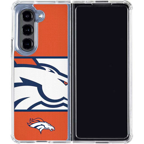 NFL Denver Broncos Zone Block Galaxy Z Fold5 5G Clear Case
