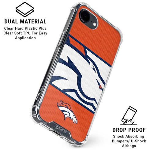 NFL Denver Broncos Zone Block iPhone 16e Clear Case