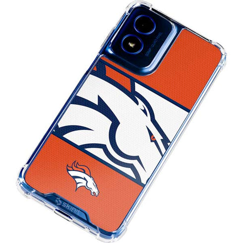 NFL Denver Broncos Zone Block Moto G 5G (2024) Clear Case