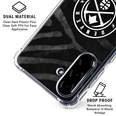 NBA Denver Nuggets Black Animal Print Galaxy A36 5G Clear Case