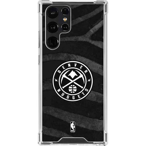 NBA Denver Nuggets Black Animal Print Galaxy S23 Ultra Clear Case