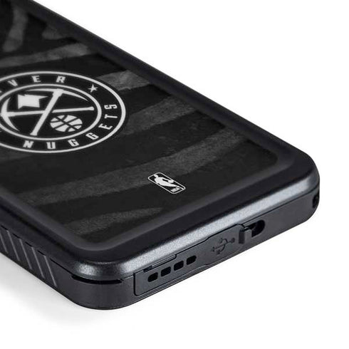 NBA Denver Nuggets Black Animal Print Galaxy S24 Waterproof Case