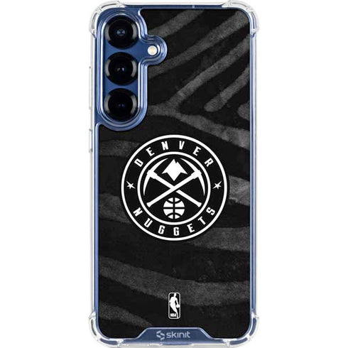 NBA Denver Nuggets Black Animal Print Galaxy S25 Plus Clear Case