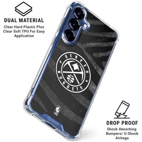 NBA Denver Nuggets Black Animal Print Galaxy S25 Plus Clear Case