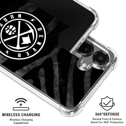 NBA Denver Nuggets Black Animal Print Galaxy S26 Plus Clear Case