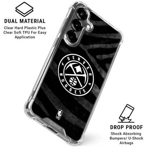 NBA Denver Nuggets Black Animal Print Galaxy S26 Plus Clear Case