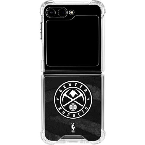NBA Denver Nuggets Black Animal Print Galaxy Z Flip6 Clear Case