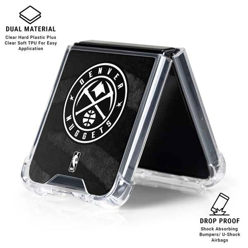 NBA Denver Nuggets Black Animal Print Galaxy Z Flip6 Clear Case
