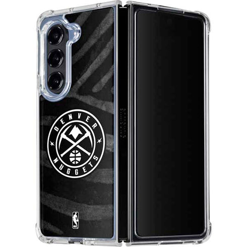 NBA Denver Nuggets Black Animal Print Galaxy Z Fold5 5G Clear Case