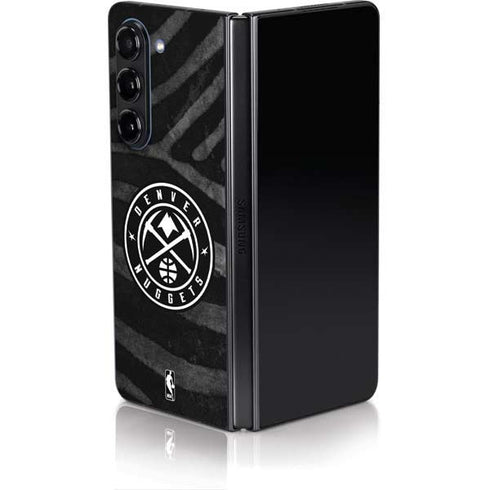 NBA Denver Nuggets Black Animal Print Galaxy Z Fold5 5G Skin