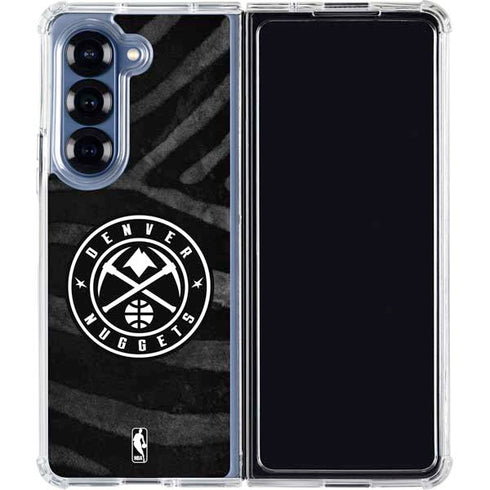 NBA Denver Nuggets Black Animal Print Galaxy Z Fold6 Clear Case