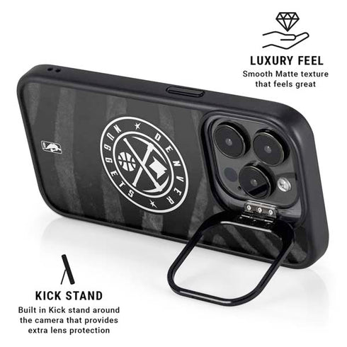 NBA Denver Nuggets Black Animal Print iPhone 13 Pro Kickstand Case