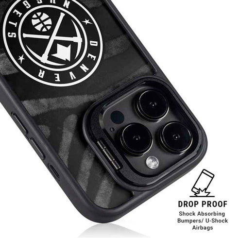 NBA Denver Nuggets Black Animal Print iPhone 13 Pro Kickstand Case