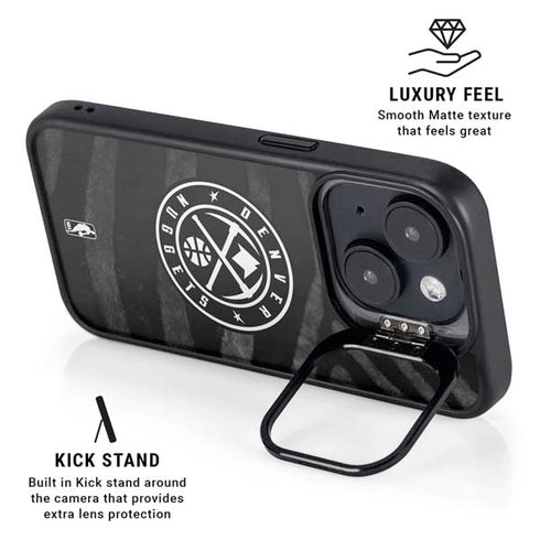 NBA Denver Nuggets Black Animal Print iPhone 15 Kickstand Case
