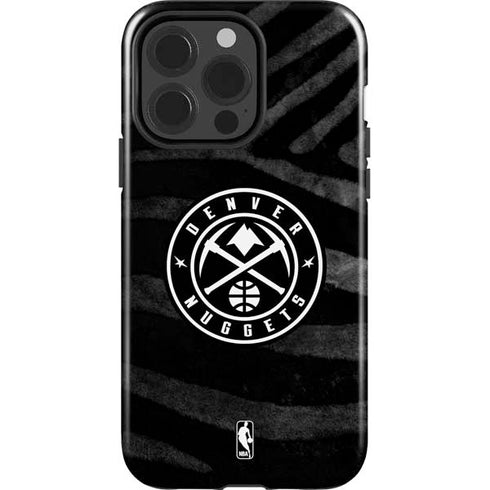 NBA Denver Nuggets Black Animal Print iPhone 15 Pro Impact Case