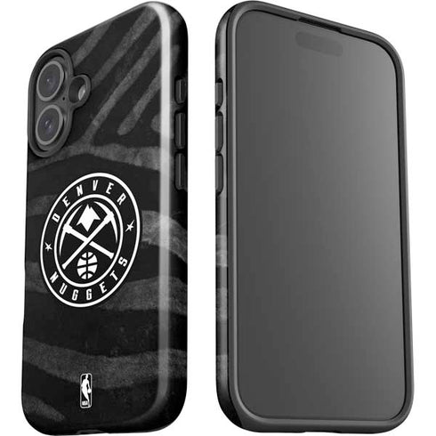 NBA Denver Nuggets Black Animal Print iPhone 16 Impact Case