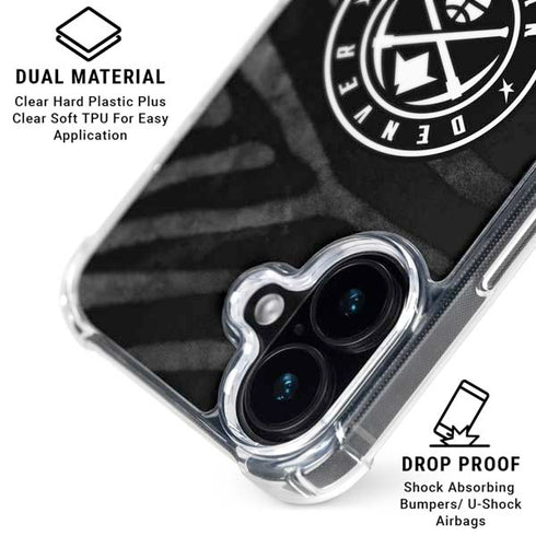 NBA Denver Nuggets Black Animal Print iPhone 16 MagSafe Case