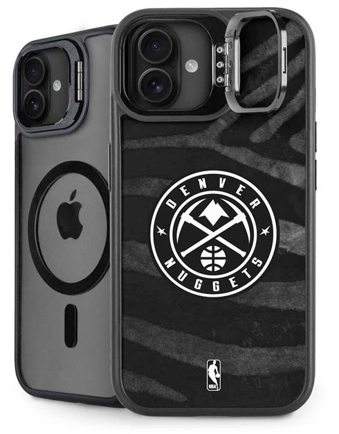 NBA Denver Nuggets Black Animal Print iPhone 16 Plus Kickstand Case