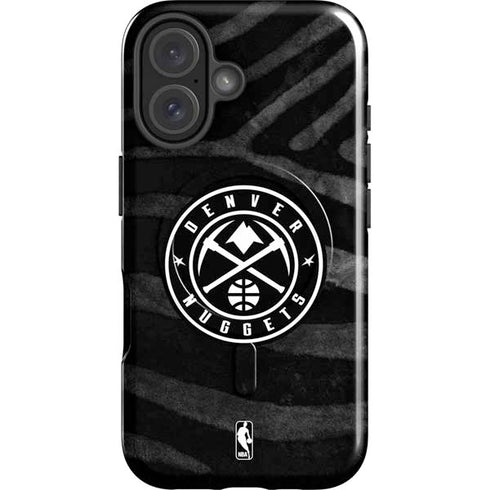 NBA Denver Nuggets Black Animal Print iPhone 16 Plus Magsafe Impact Case