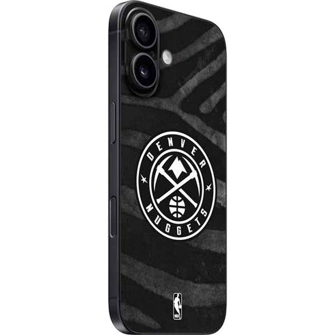 NBA Denver Nuggets Black Animal Print iPhone 16 Plus Skin