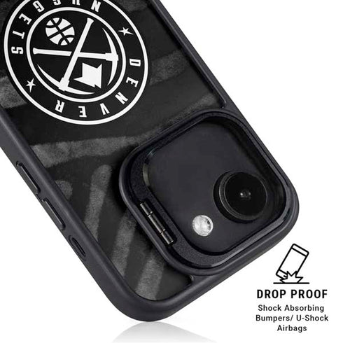 NBA Denver Nuggets Black Animal Print iPhone 16e Kickstand Case