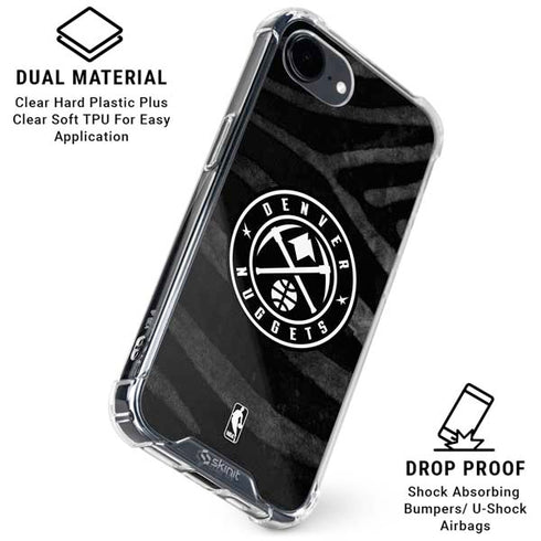 NBA Denver Nuggets Black Animal Print iPhone 16e Clear Case