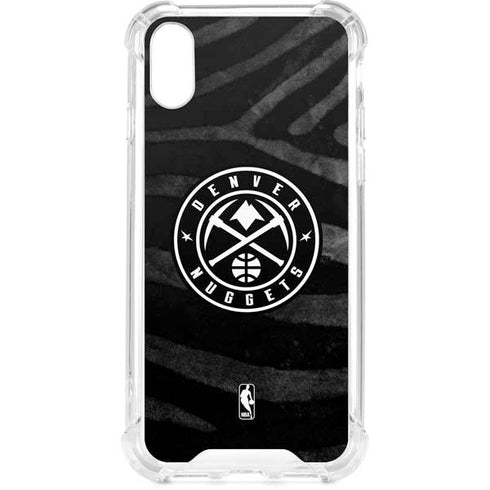 NBA Denver Nuggets Black Animal Print iPhone XS Clear Case