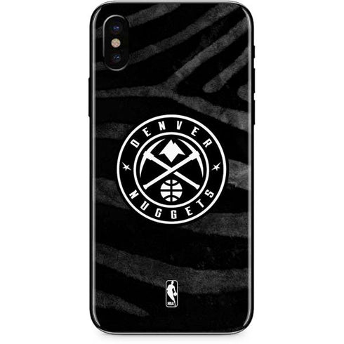 NBA Denver Nuggets Black Animal Print iPhone XS Skin