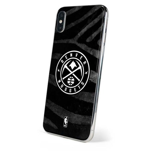 NBA Denver Nuggets Black Animal Print iPhone XS Skin