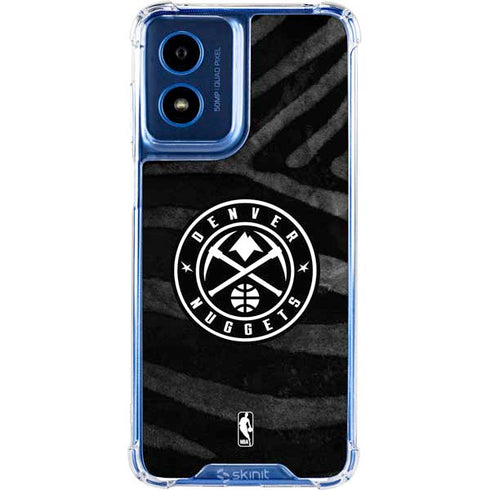 NBA Denver Nuggets Black Animal Print Moto G 5G (2024) Clear Case