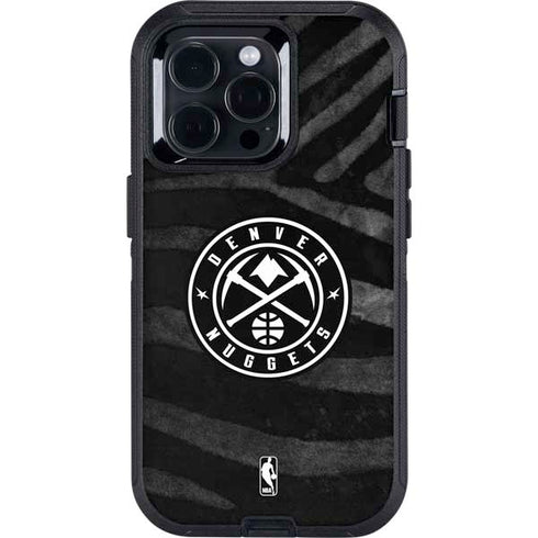 NBA Denver Nuggets Black Animal Print Otterbox Defender iPhone Skin