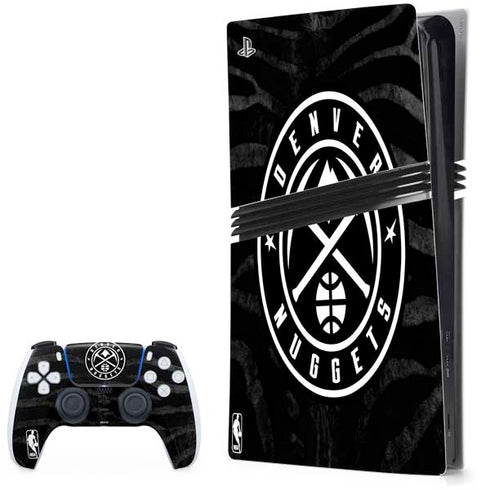 NBA Denver Nuggets Black Animal Print PS5 Pro Bundle Skin