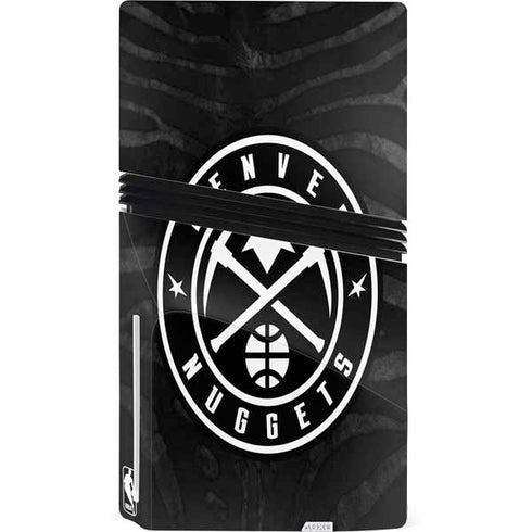 NBA Denver Nuggets Black Animal Print PS5 Pro Disk Console Skin