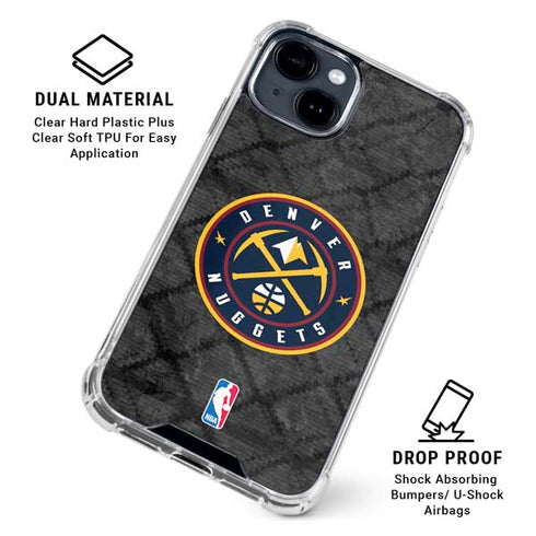 NBA Denver Nuggets Dark Rust iPhone 15 Clear Case