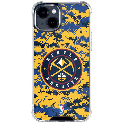 NBA Denver Nuggets Digi Camo iPhone 15 Clear Case
