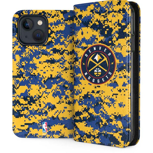 NBA Denver Nuggets Digi Camo iPhone 15 Plus Folio Case