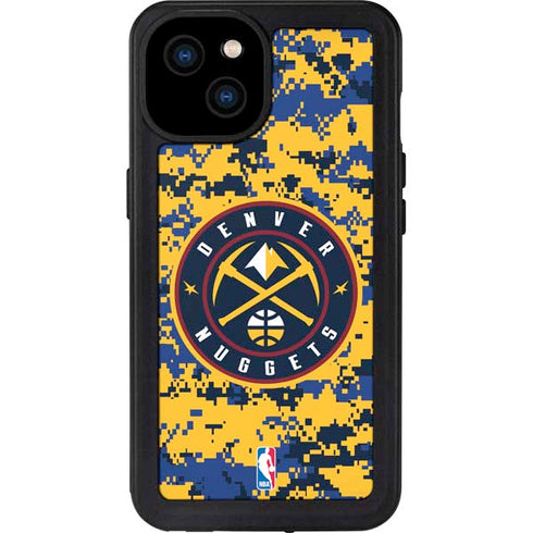 NBA Denver Nuggets Digi Camo iPhone 15 Plus Waterproof Case