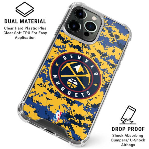 NBA Denver Nuggets Digi Camo iPhone 16 Pro Clear Case