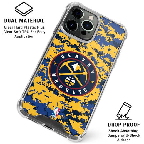 NBA Denver Nuggets Digi Camo iPhone 16 Pro Max Clear Case