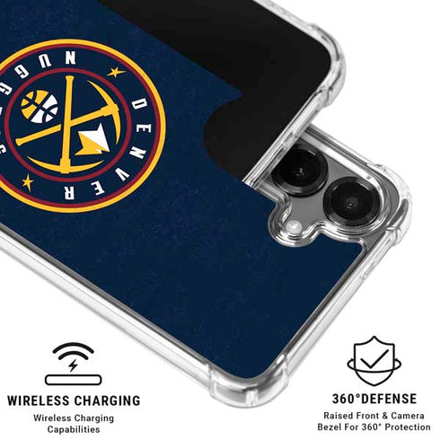 NBA Denver Nuggets Distressed Galaxy S26 Clear Case