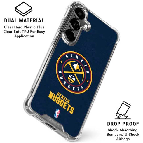 NBA Denver Nuggets Distressed Galaxy S26 Plus Clear Case