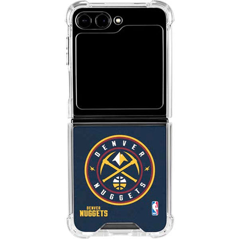 NBA Denver Nuggets Distressed Galaxy Z Flip6 Clear Case