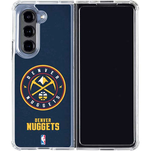NBA Denver Nuggets Distressed Galaxy Z Fold5 5G Clear Case