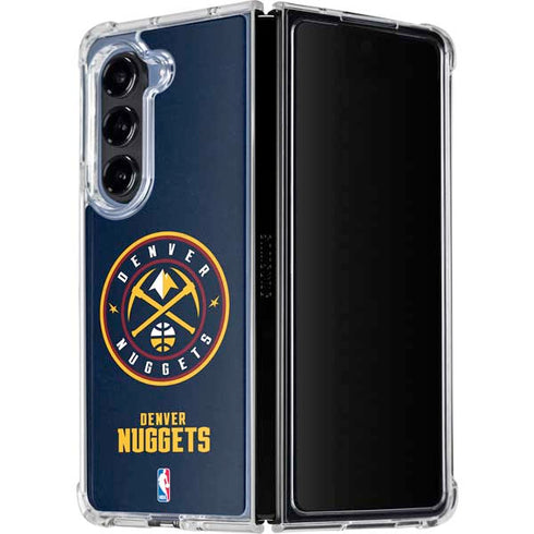 NBA Denver Nuggets Distressed Galaxy Z Fold5 5G Clear Case