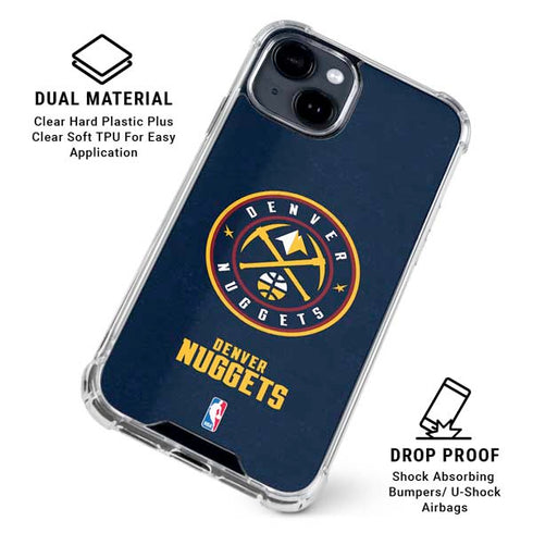 NBA Denver Nuggets Distressed iPhone 15 Clear Case