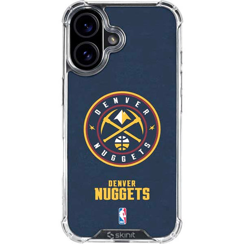 NBA Denver Nuggets Distressed iPhone 16 Plus Clear Case