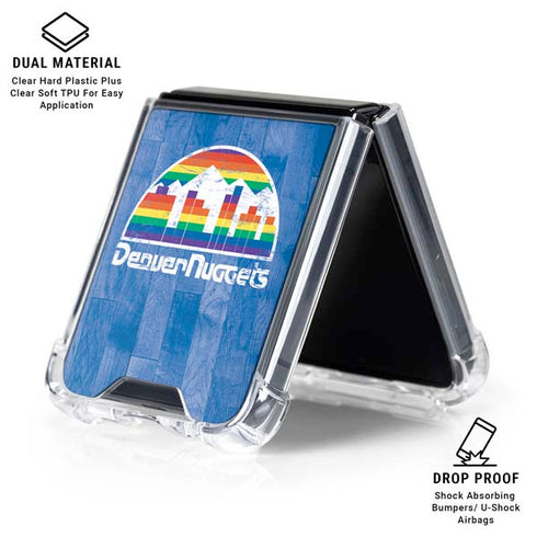 NBA Denver Nuggets Hardwood Classics Galaxy Z Flip6 Clear Case