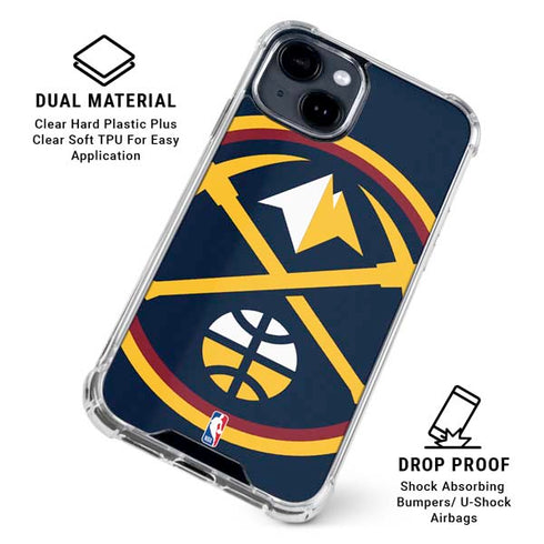 NBA Denver Nuggets Large Logo iPhone 15 Clear Case